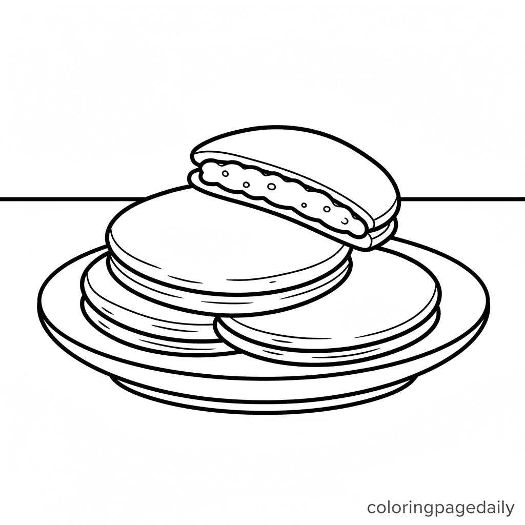 Delicious Dorayaki Stack - Daily printable coloring page in Kids - Food category