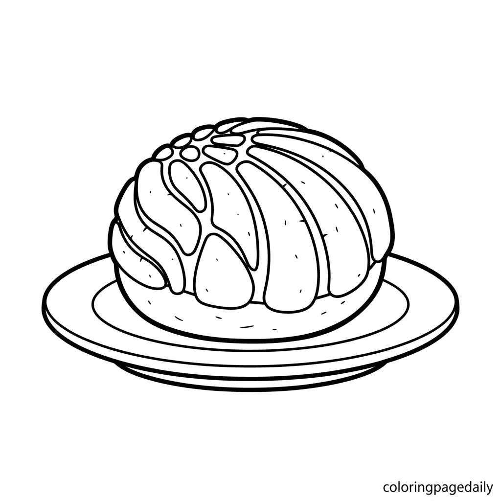 Sweet Shell Bread - Daily printable coloring page in Kids - Food category