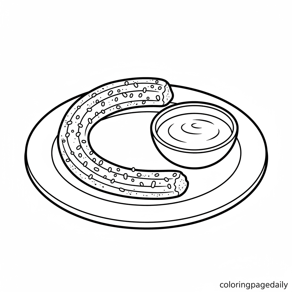 A Perfect Mexican Churro - Daily printable coloring page in Kids - Food category