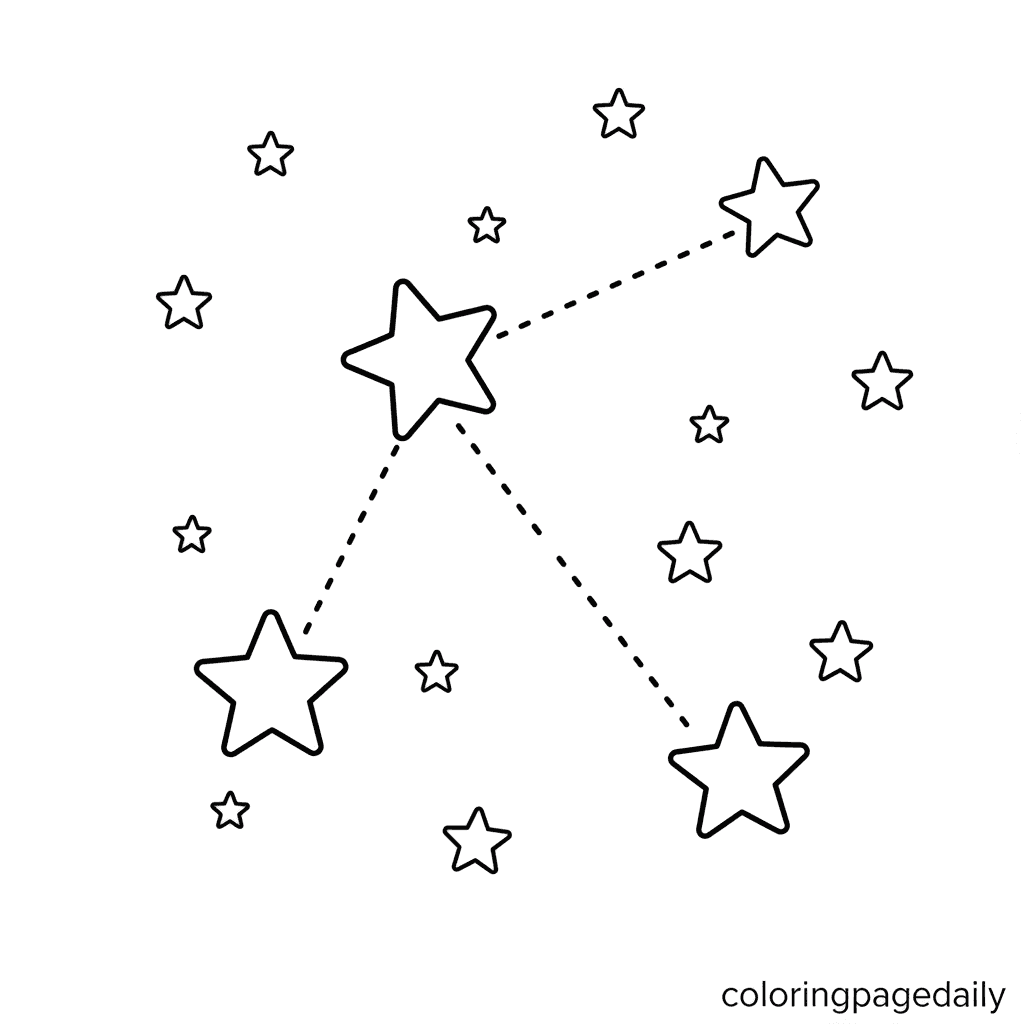 The Big Dipper Constellation - Daily printable coloring page in Kids - Space category