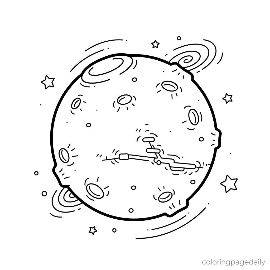 The Red Planet Mars - Daily printable coloring page in Kids - Space category
