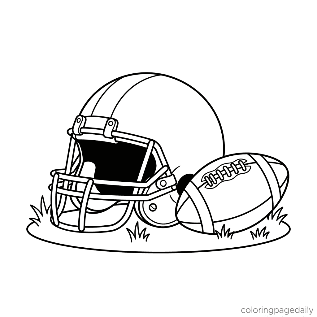 Football Gear Ready - Daily printable coloring page in Kids - Sports category