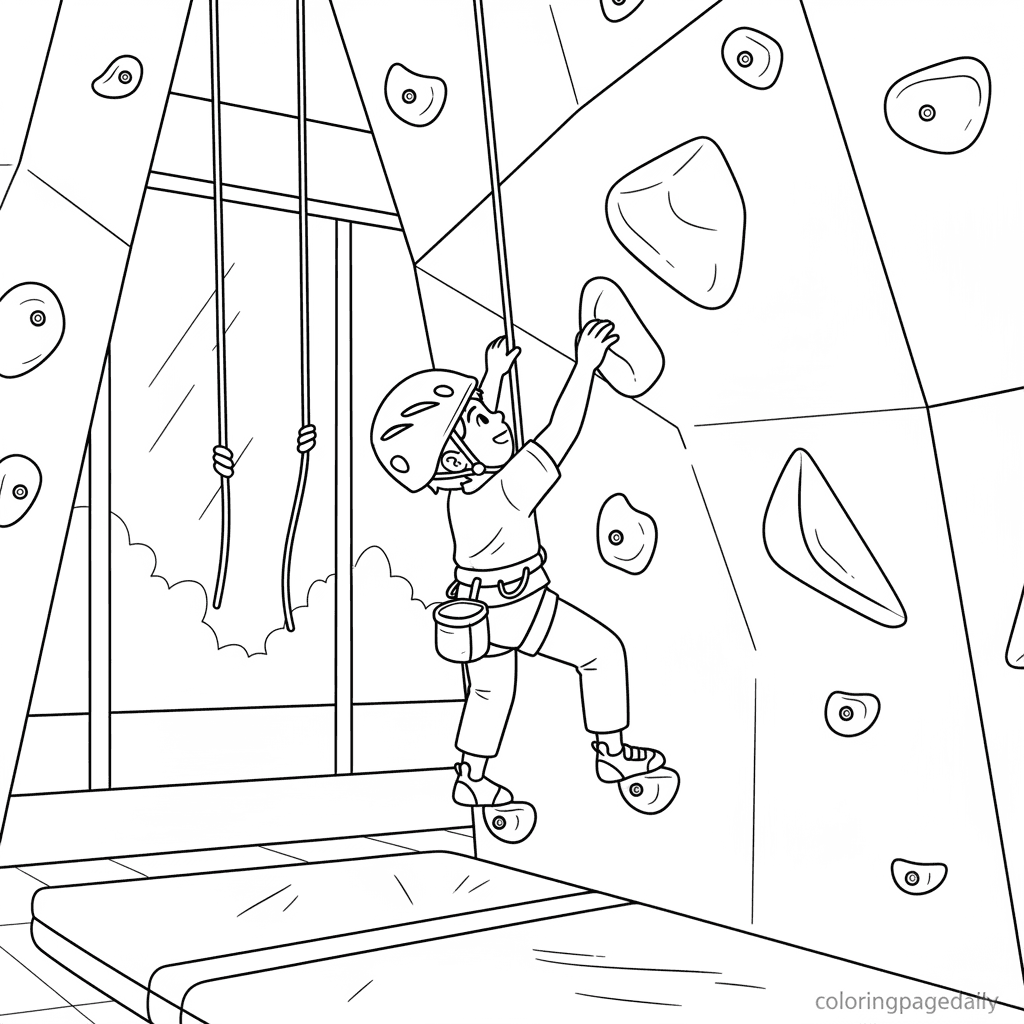 Rock Climbing Adventure - Daily printable coloring page in Kids - Sports category