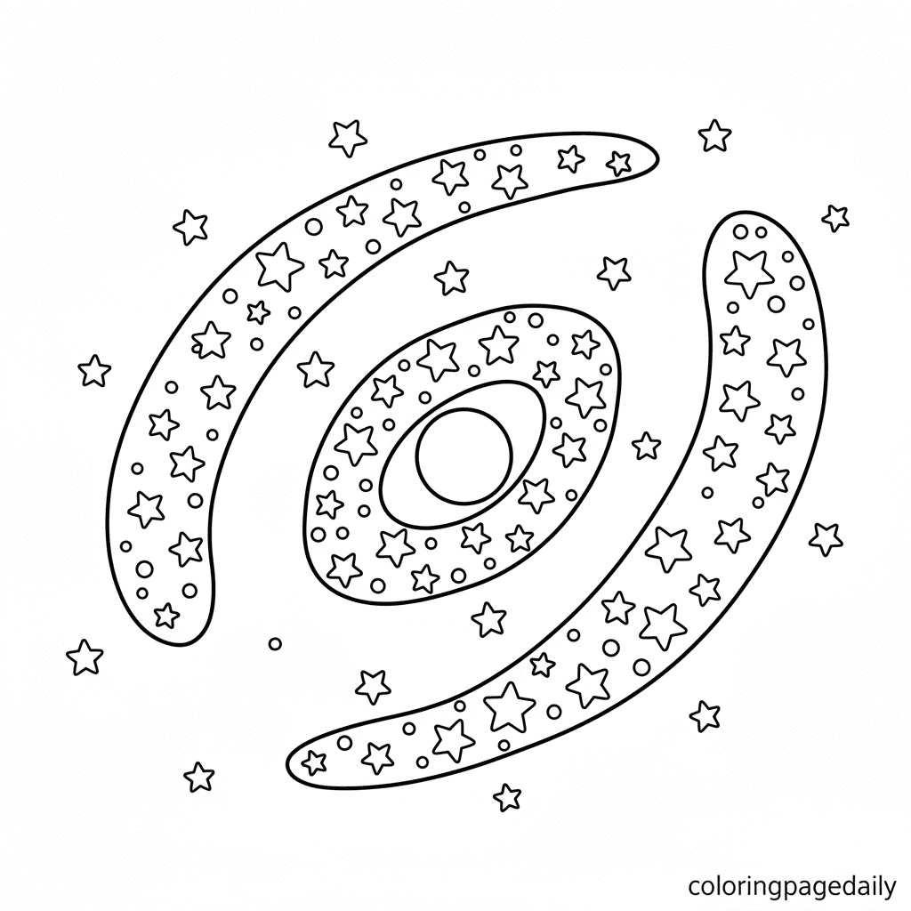 Swirling Spiral Galaxy - Daily printable coloring page in Kids - Space category