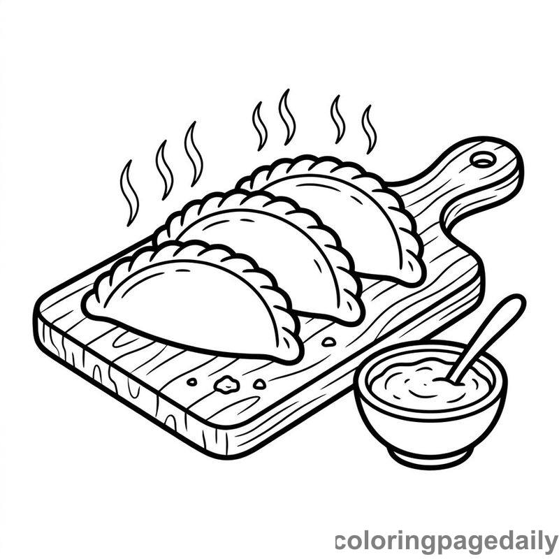 Argentine Empanadas On Board - Daily printable coloring page in Food category