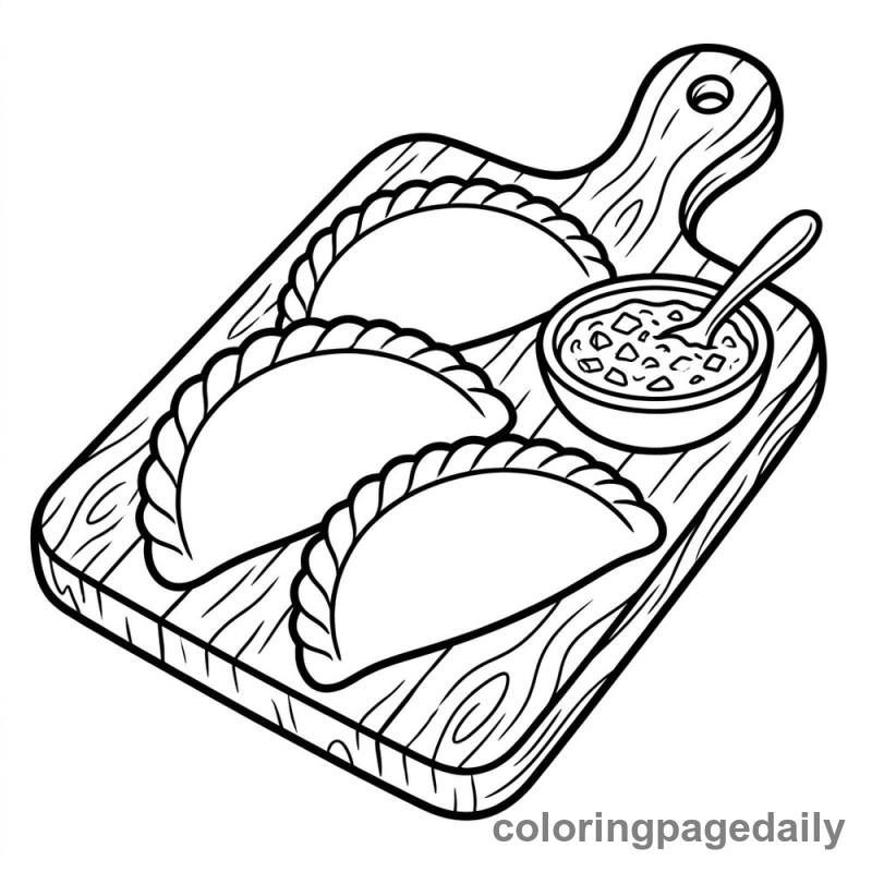 Argentinian Empanadas - Daily printable coloring page in Food category