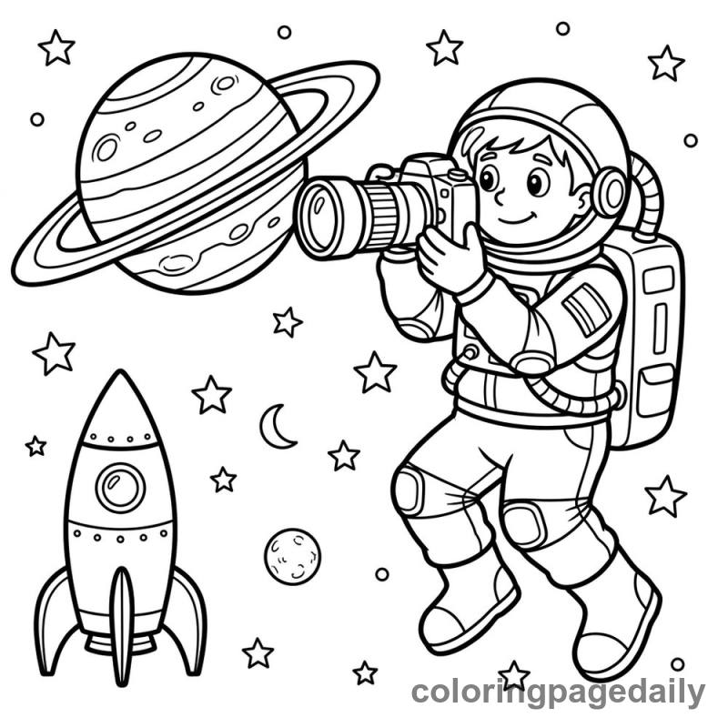 The Astronaut Photographer - Daily printable coloring page in Space category
