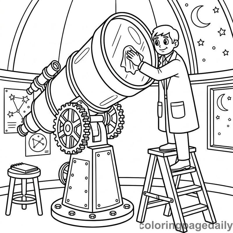 Dr. Stella’s Shiny Star Search - story illustration coloring page