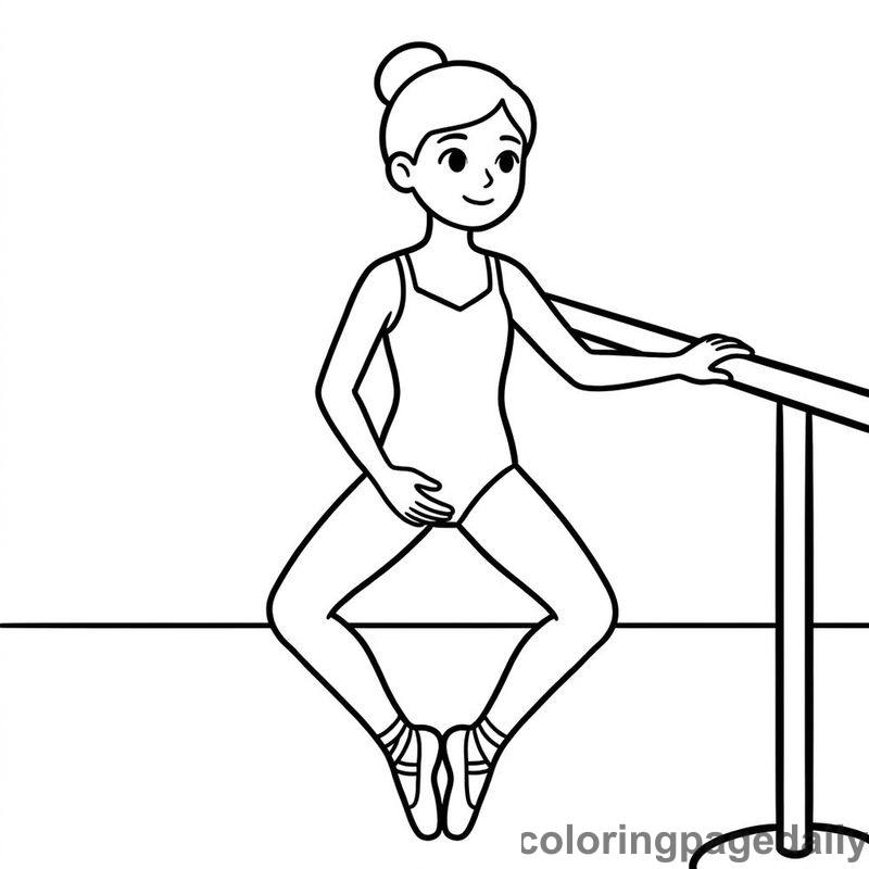 Ballet Dancer Practice - Daily printable coloring page in Sports category