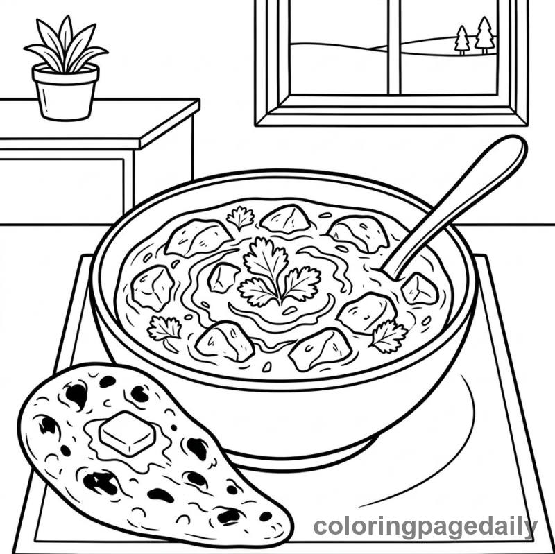 Chicken Tikka Masala Bowl - Daily printable coloring page in Food category