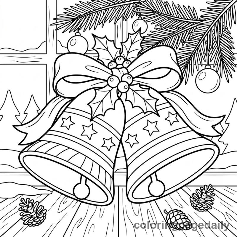 Christmas Silver Bells - Daily printable coloring page in Christmas category