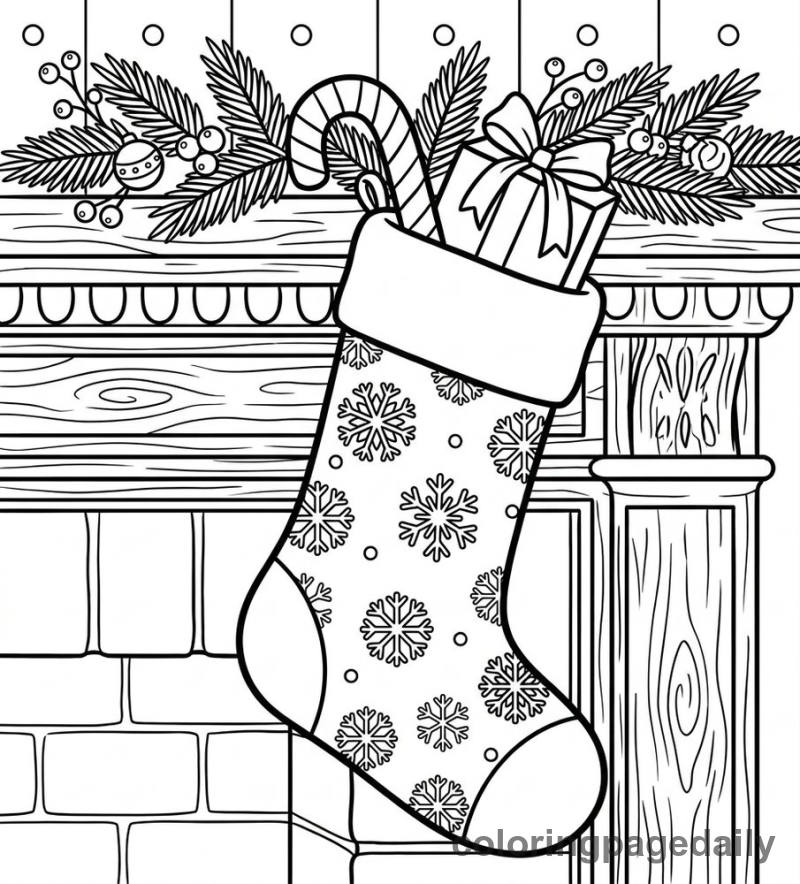 Christmas Stocking Surprise - Daily printable coloring page in Christmas category