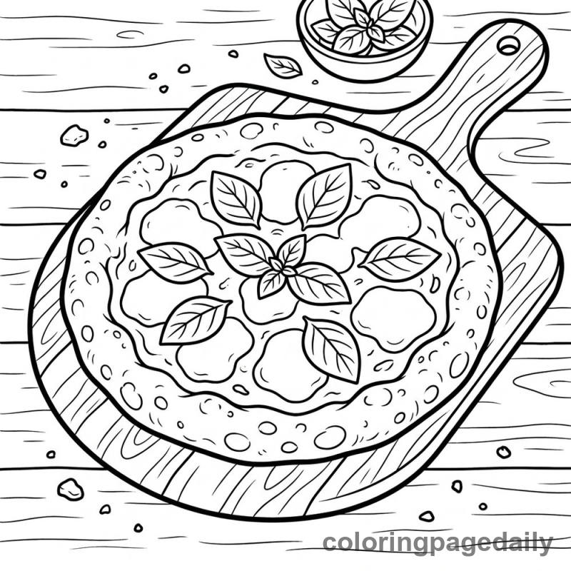 Classic Neapolitan Pizza - Daily printable coloring page in Food category