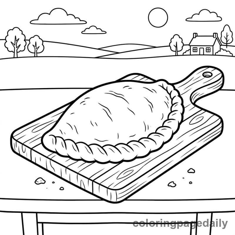 Cornish Pasty Treat - Daily printable coloring page in Food category