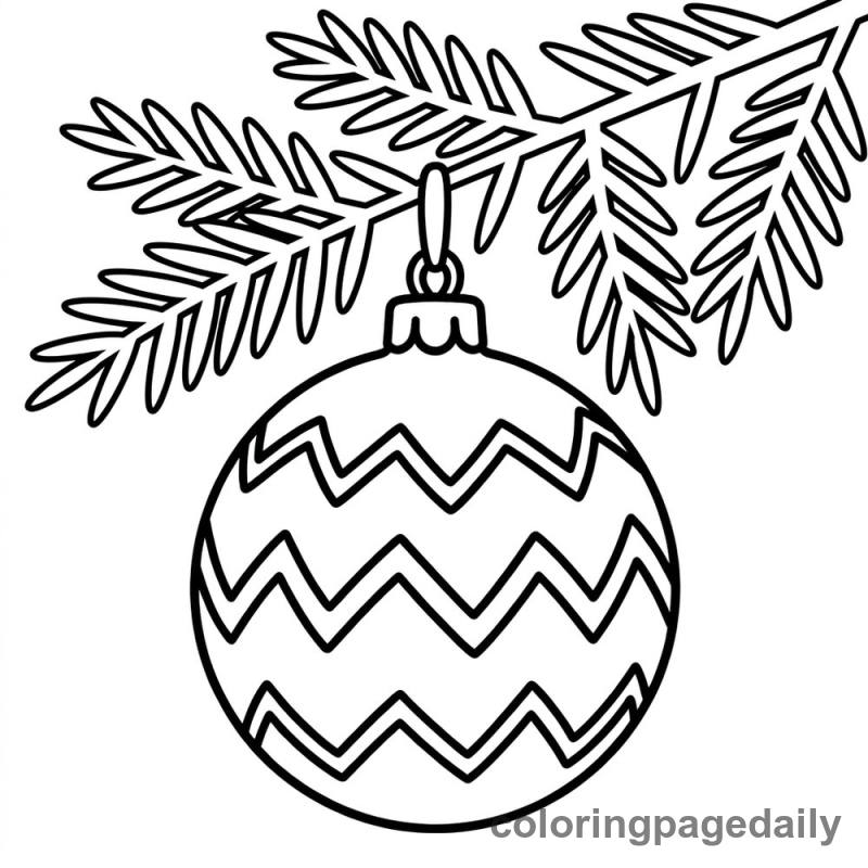 Festive Tree Ornament - Daily printable coloring page in Christmas category