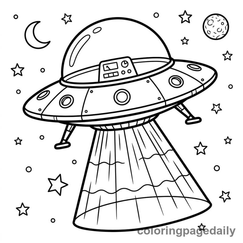 Captain Pip’s Cosmic Searchlight - story illustration coloring page