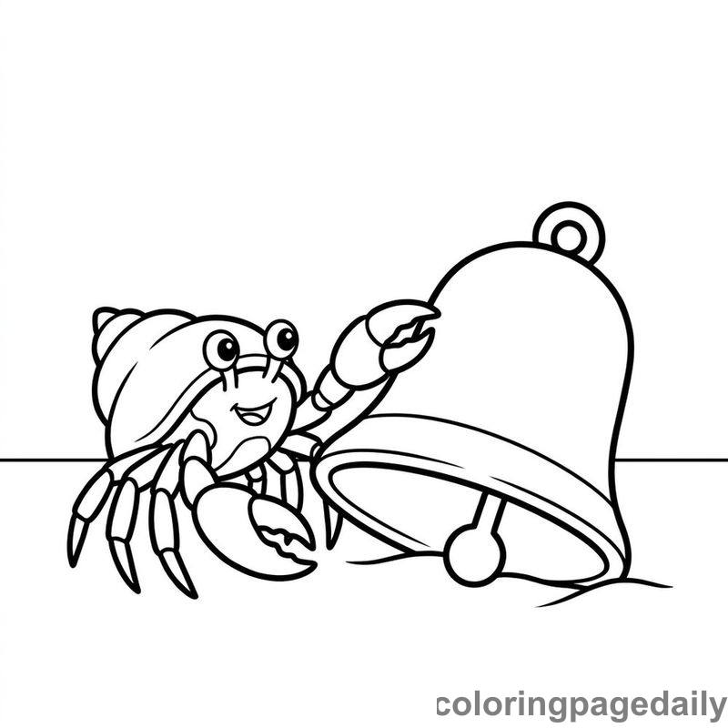 Hermit Crab Bell Shell - Daily printable coloring page in Ocean and Underwater Life category