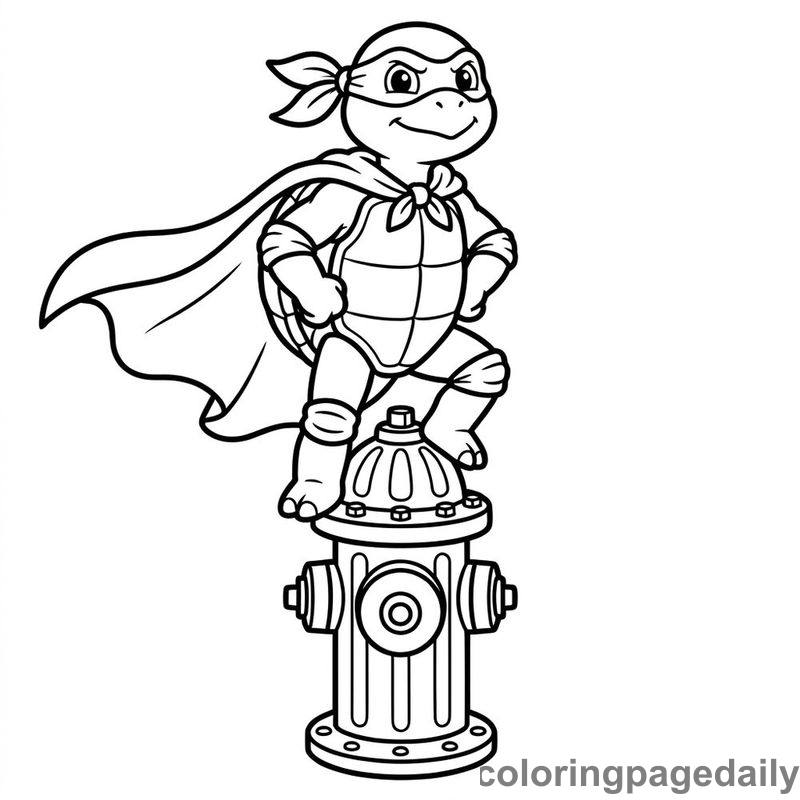 Heroic Superhero Turtle - Daily printable coloring page in Superheroes and Action category