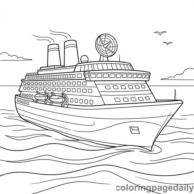 The Grand Voyage of the Sea Wonder - story illustration coloring page