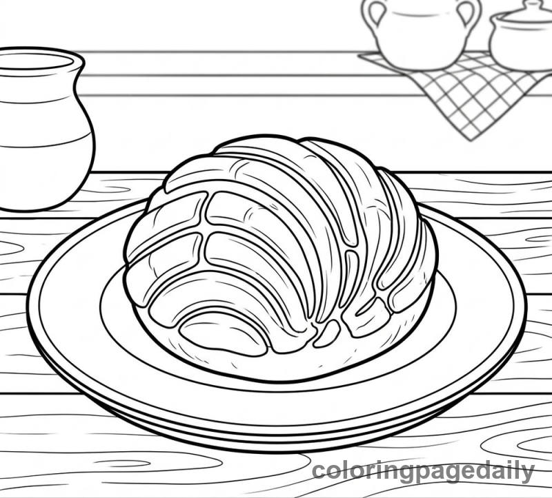 Sweet Shell Bread - Daily printable coloring page in Food category
