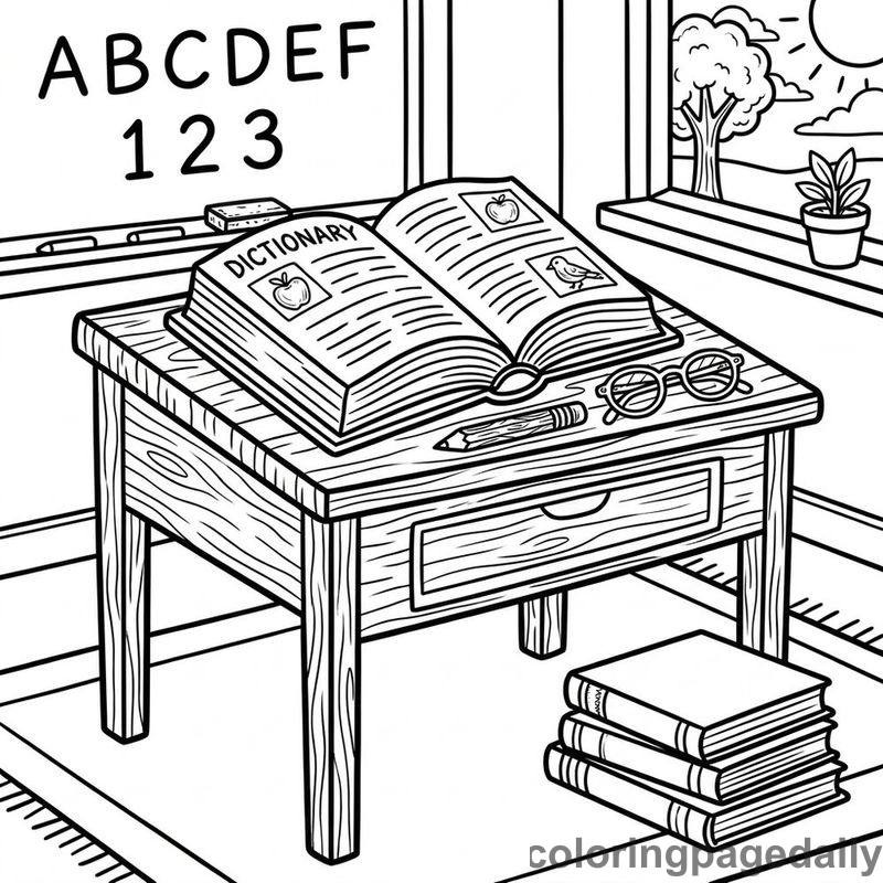 Sam's Treasure Map of Words - story illustration coloring page