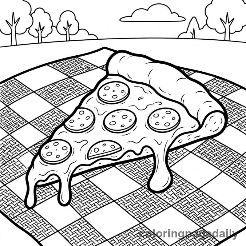 Perfect Pizza Slice - Daily printable coloring page in Food category