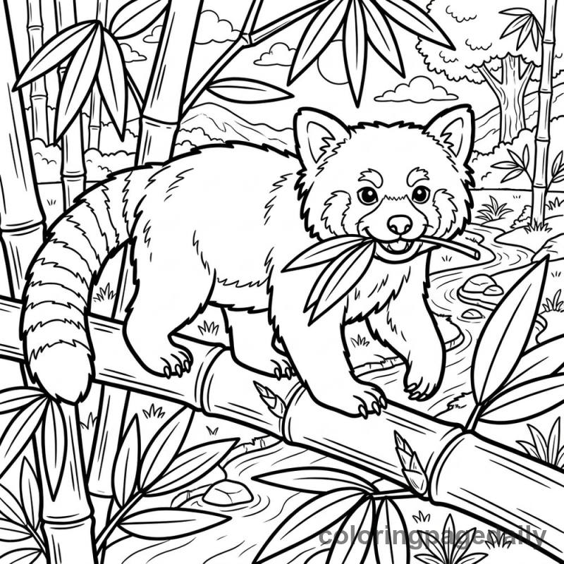 Rusty’s Big Bamboo Adventure - story illustration coloring page