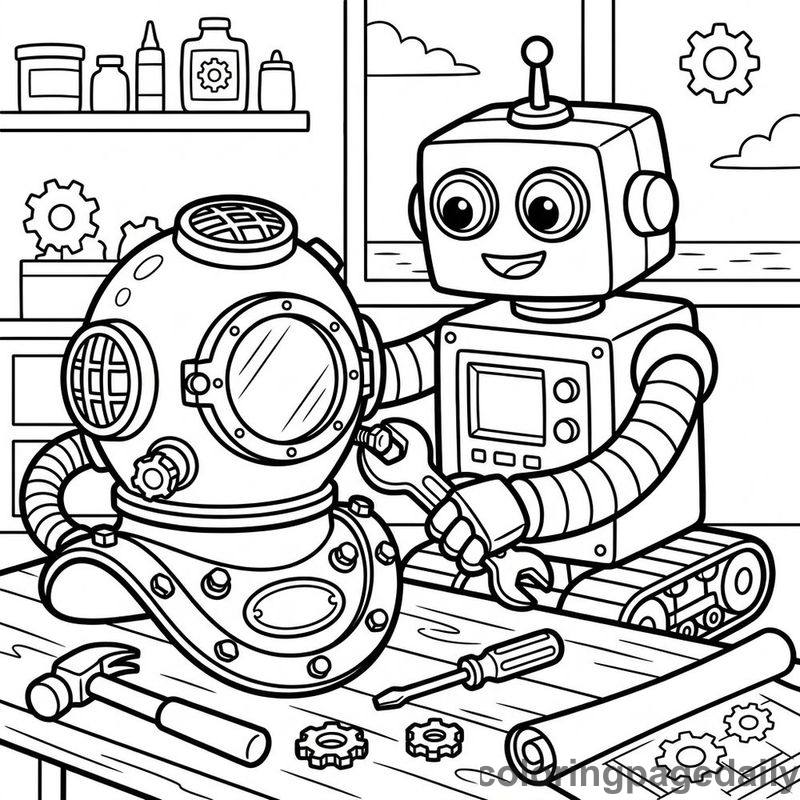 Bolt’s Deep-Sea Discovery - story illustration coloring page