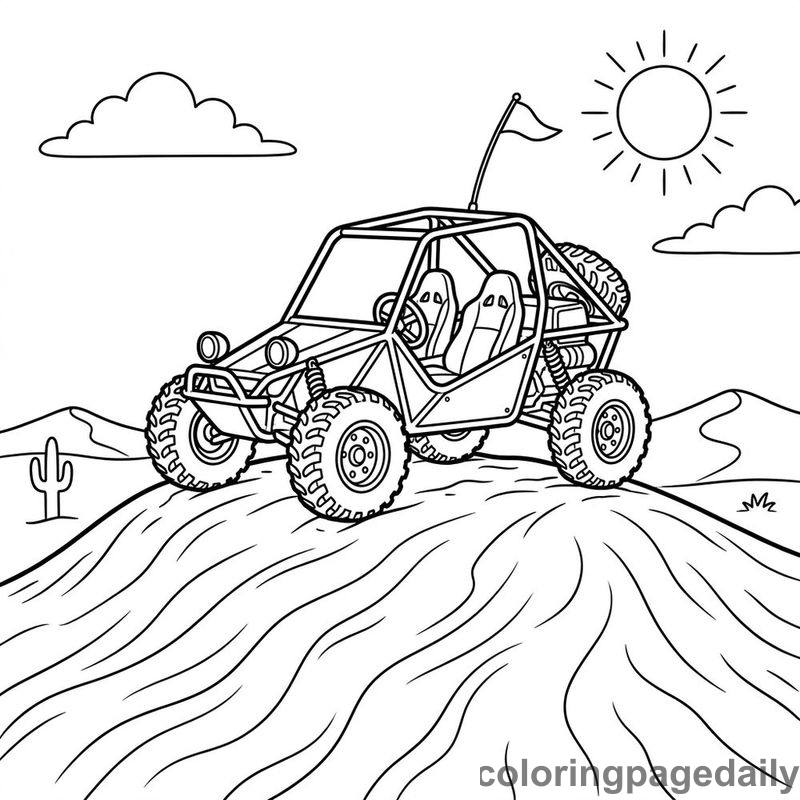 Rugged Desert Dune Buggy - Daily printable coloring page in Vehicle category