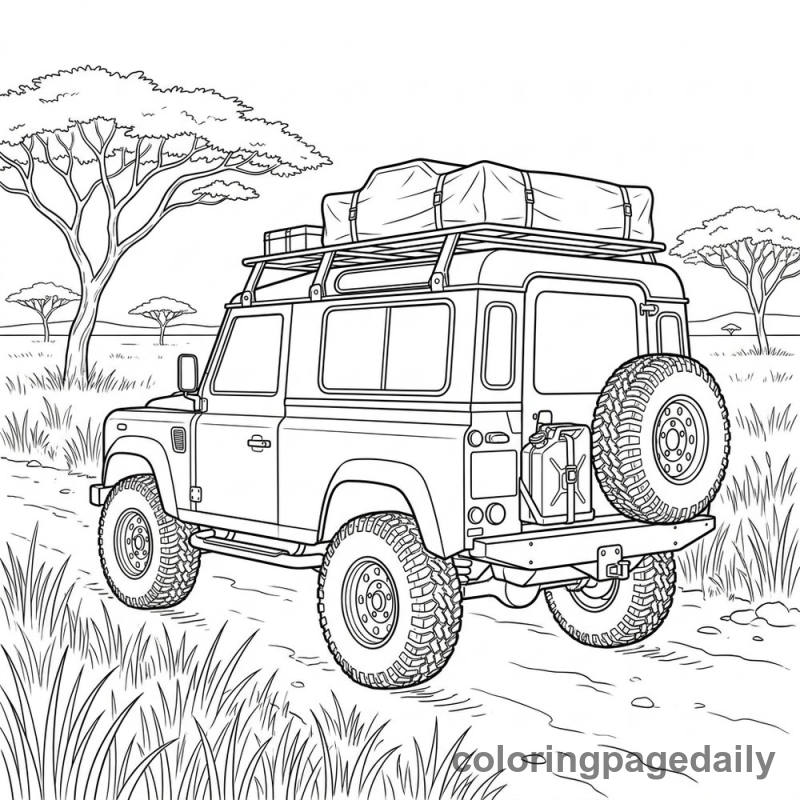 Safari Off-Road Truck - Daily printable coloring page in Vehicle category
