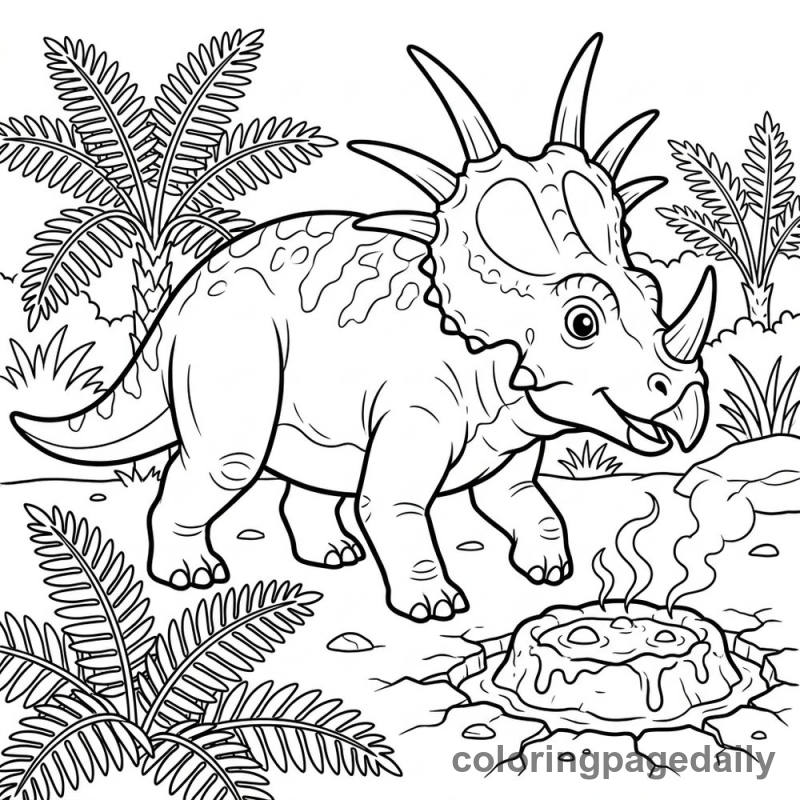 Styracosaurus by Mud Pot - Daily printable coloring page in Dinosaur category