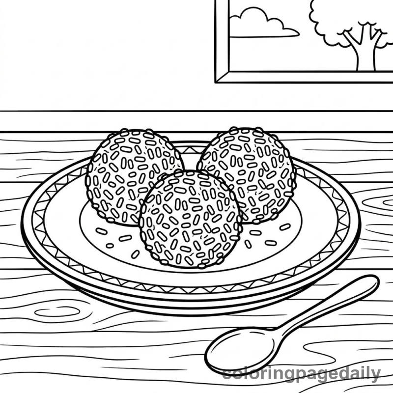 Sweet Brazilian Brigadeiros - Daily printable coloring page in Food category