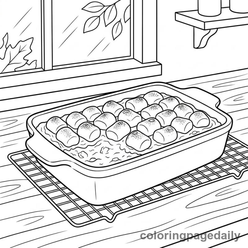 Sweet Potato Casserole - Daily printable coloring page in Thanksgiving category