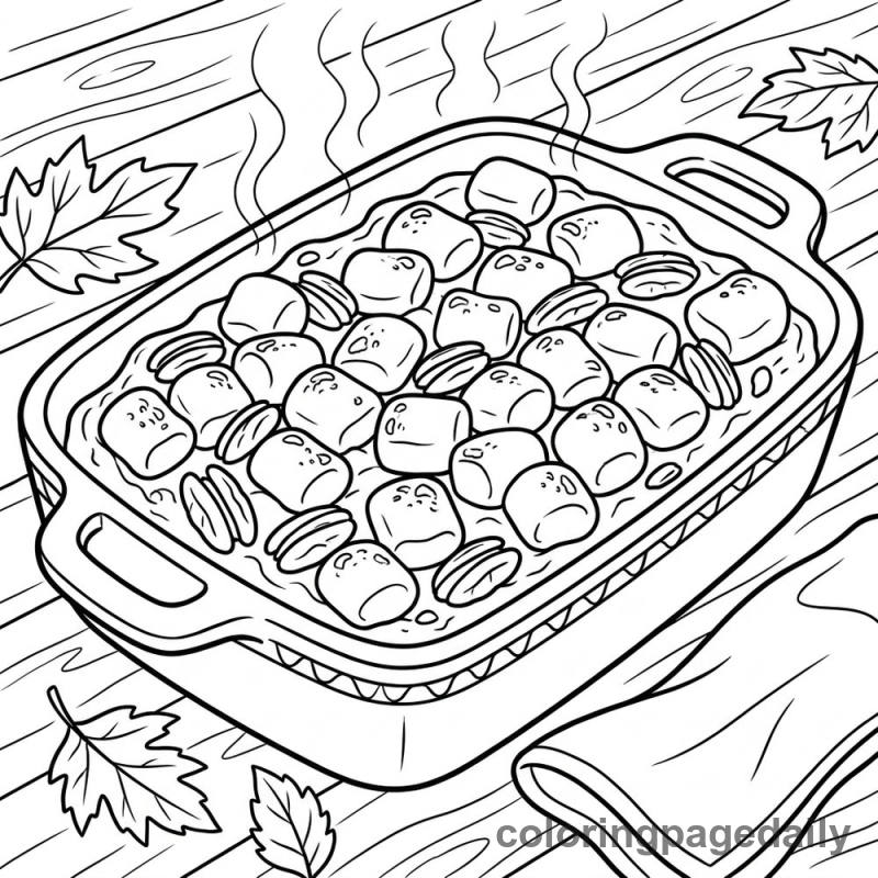 Sweet Potato Casserole - Daily printable coloring page in Thanksgiving category