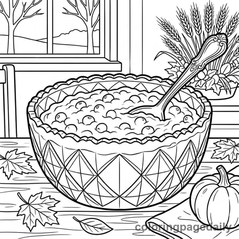 Thanksgiving Cranberry Sauce - Daily printable coloring page in Thanksgiving category