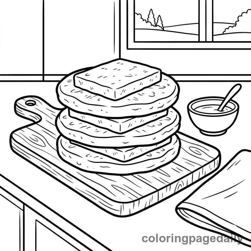 Venezuelan Cachapas On Board - Daily printable coloring page in Food category
